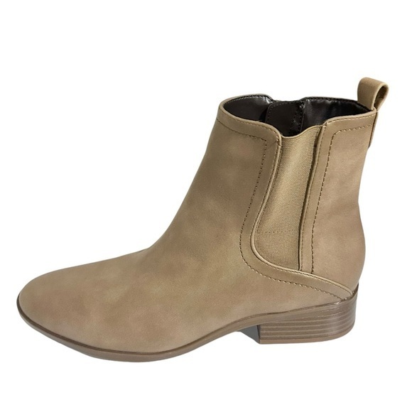 Naturalizer Sampson Tan Nubuck Block Heel Zip Chelsea Ankle Boots Size 9M NIB - Picture 1 of 9